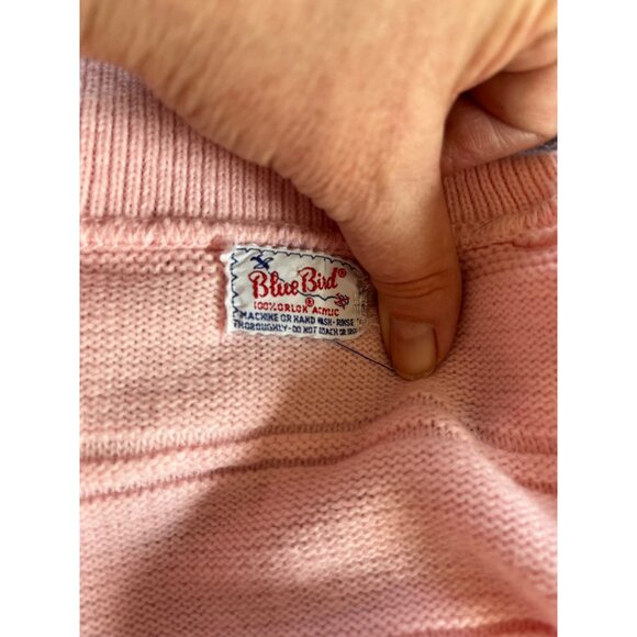 Vintage Pink Baby Cardigan and Bonnet Set By Blue Bird 3-6 Months - Picture 3 of 8